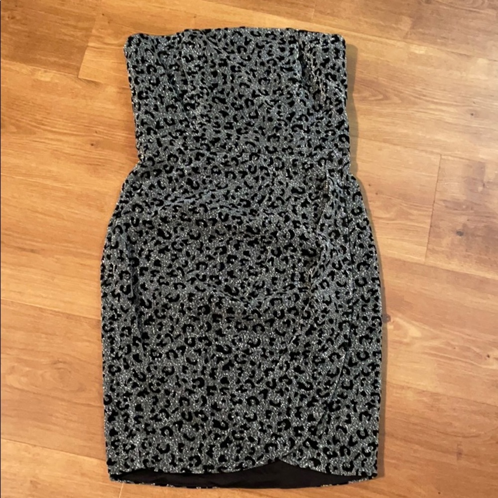 Strapless Metallic Mini Dress
